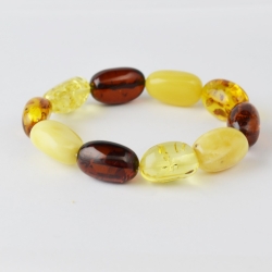 Baltic amber mix olive beads bracelet